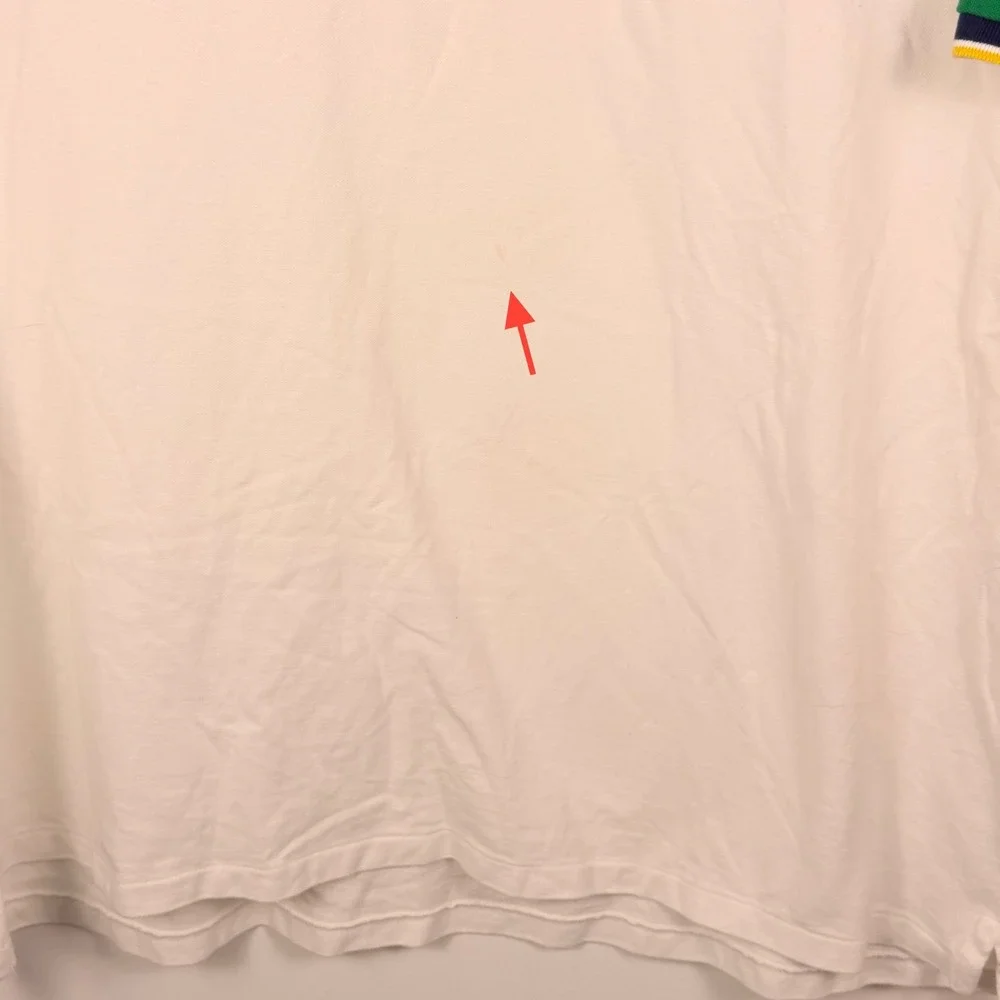 Polo Ralph Lauren Polo Men 4XLT White Colorblock Cotton Preppy Sporty Big & Tall